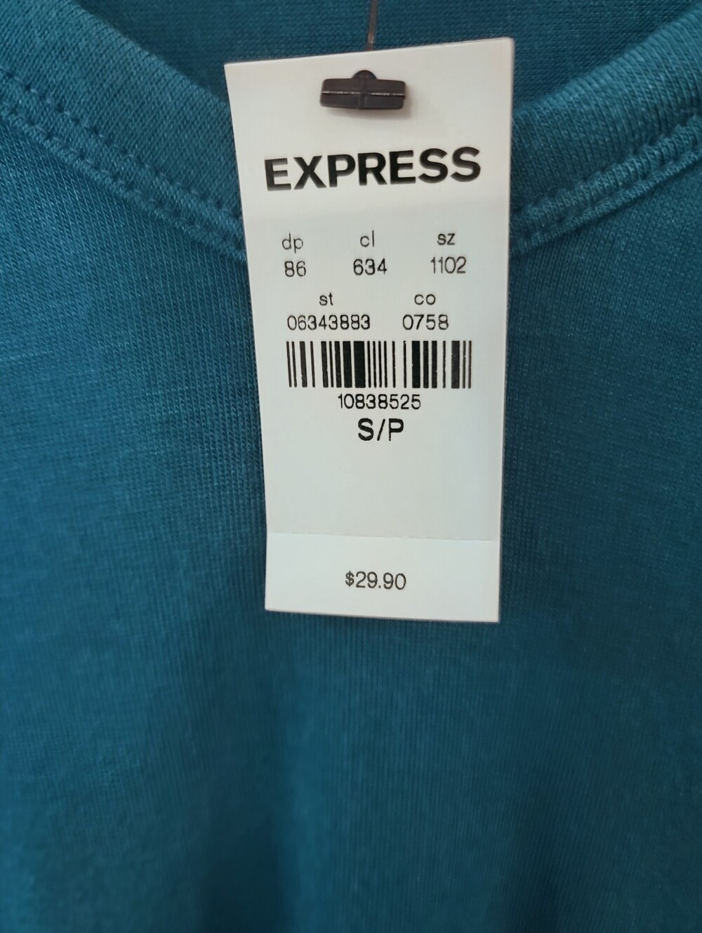 NWT Express Teal Cutout Strappy V-Neck Hi-Low Top Small - Picture 8 of 10
